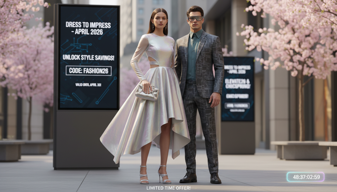 découvrez tous les codes dress to impress valides pour avril 2026 et profitez dès maintenant de réductions exclusives sur vos achats mode.