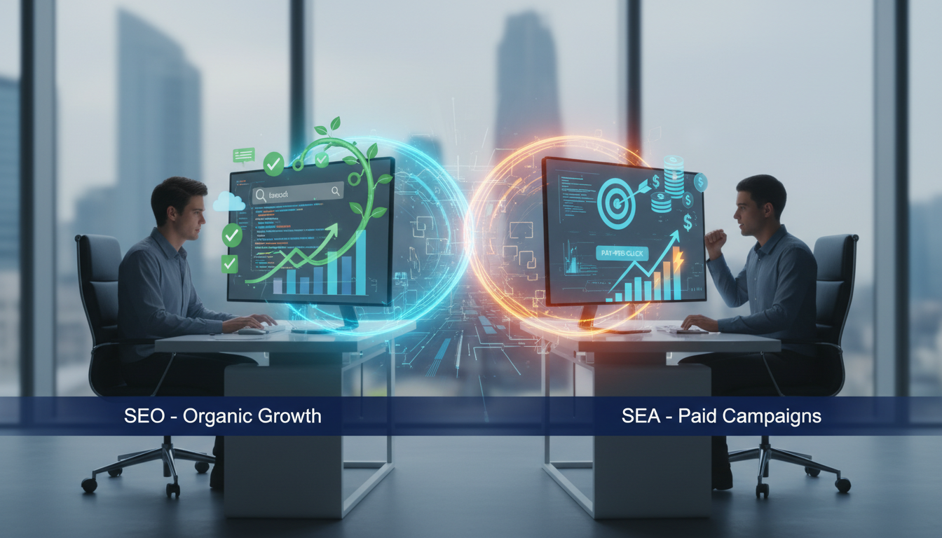 découvrez comment le seo et le sea, bien que différents dans leurs méthodes, s'associent pour atteindre des objectifs communs en marketing digital.